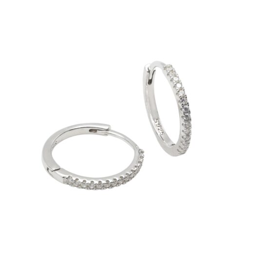 Creolen mit weißen Steinen 925 Sterlingsilber